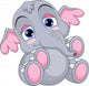Cute Baby Elephant Wall Decal