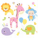 Baby Party Animals Wall Decal