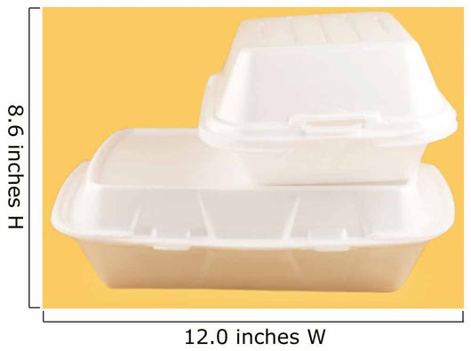 Two Different Sized Takeout Styrofoam Food Containers Wall Mural