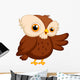 Cute Owl Cartoon Waving 