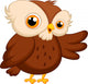 Cute Owl Cartoon Waving 