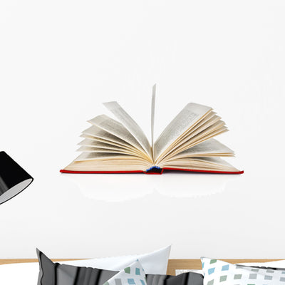 Open Book Wall Decal shown on a wall