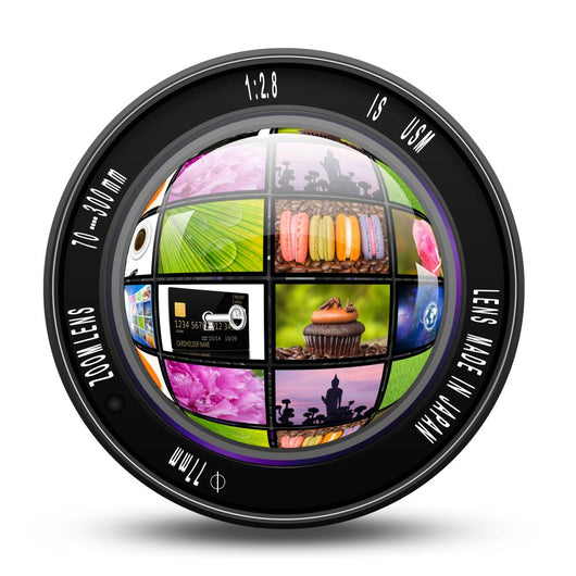 Camera photo lens with internet production technology concept,le Wall Decal