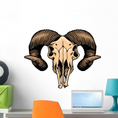 Goat Head Skull shown on a wall