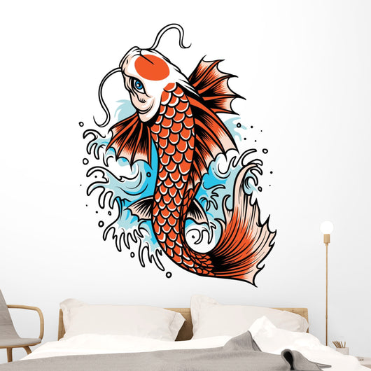 koi fish tattoo Wall Decal