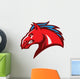 angry horse head mascot Wall Decal