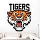 angry tiger head Wall Decal