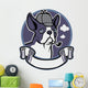 boston terrier dog wear a detective hat Wall Decal