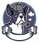 boston terrier dog wear a detective hat Wall Decal