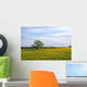 Oak tree on the Dandelion field Wall Mural