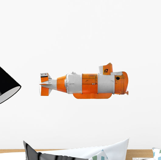 Orange White Submarine Wall Decal