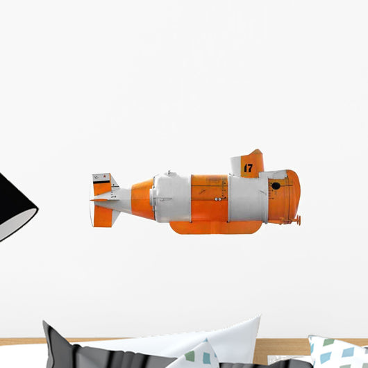 Orange White Submarine Wall Decal