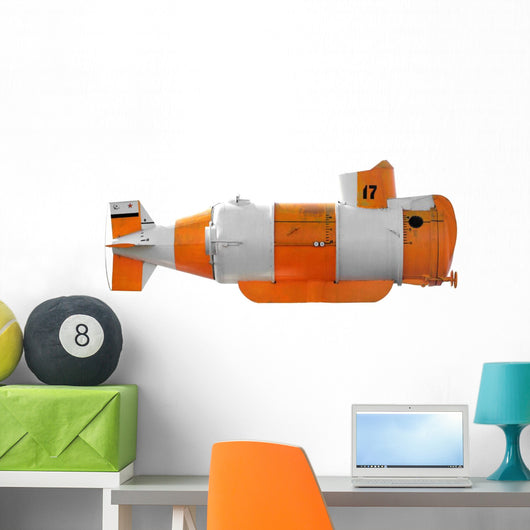Orangewhite Submarine Wall Decal