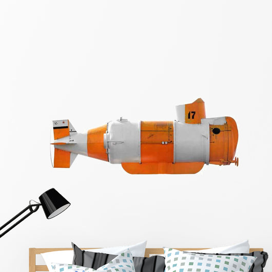 Orange White Submarine Wall Decal