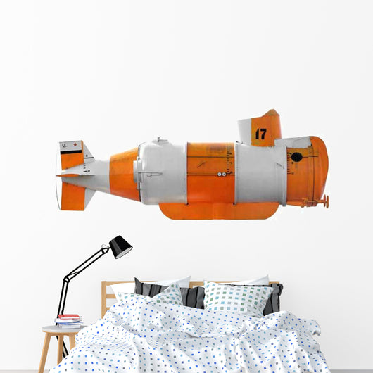 Orange White Submarine Wall Decal