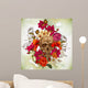 Skull and Flowers Day of the Dead Wall Mural