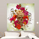 Skull and Flowers Day of the Dead Wall Mural