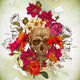 Skull and Flowers Day of the Dead Wall Mural