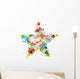 Abstract Star Symbol Made From Colorful Splashes, Blots, Stains Wall Decal