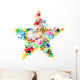Abstract Star Symbol Made From Colorful Splashes, Blots, Stains Wall Decal