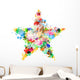 Abstract Star Symbol Made From Colorful Splashes, Blots, Stains Wall Decal