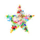 Abstract Star Symbol Made From Colorful Splashes, Blots, Stains Wall Decal