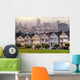 The Painted Ladies of San Francisco, California sit glowing amid Wall Mural