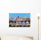 The Painted Ladies of San Francisco, California sit glowing amid Wall Mural