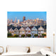 The Painted Ladies of San Francisco, California sit glowing amid Wall Mural