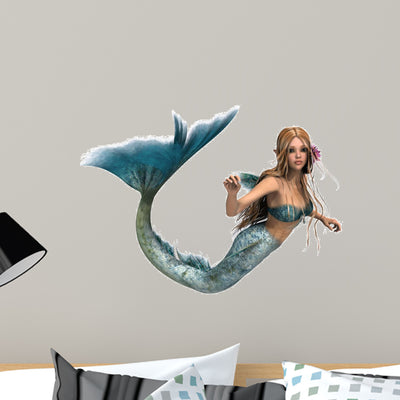 Mermaid shown on a wall