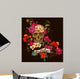 Skull and Flowers Day of the Dead Wall Mural