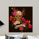 Skull and Flowers Day of the Dead Wall Mural