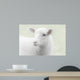 White lamb on green background Wall Mural