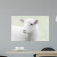 White lamb on green background Wall Mural