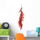 A string of dried red hot chili peppers isolated on white Wall Decal