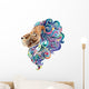 Lion with emerald mane. Wall Decal
