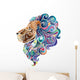 Lion with emerald mane. Wall Decal