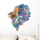 Lion with emerald mane. Wall Decal