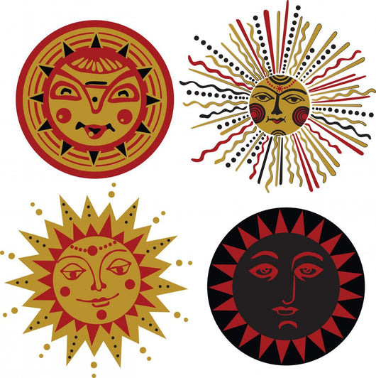 four kinds of sun in the old Russian style 