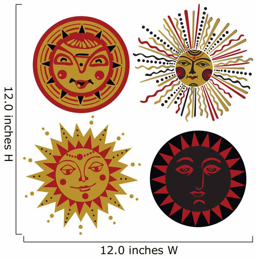 four kinds of sun in the old Russian style 