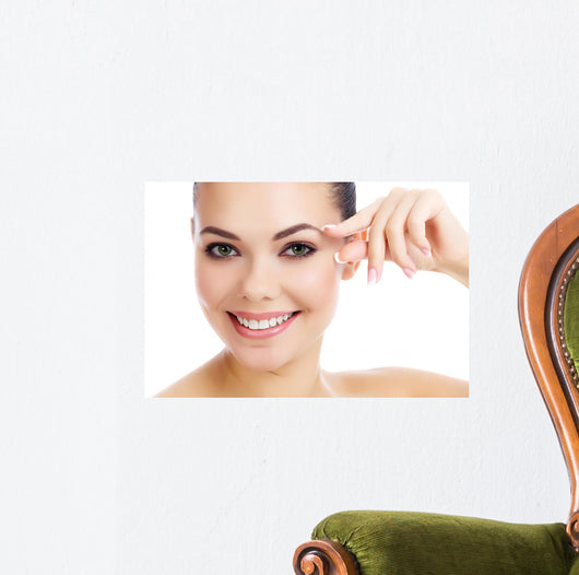 Cheerful female with fresh clear skin 