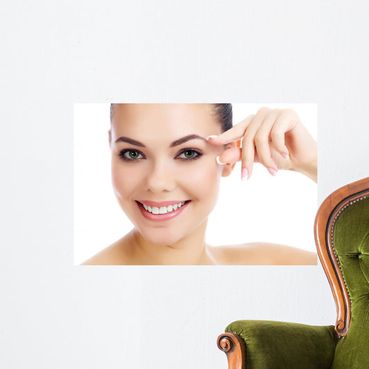 Cheerful female with fresh clear skin 