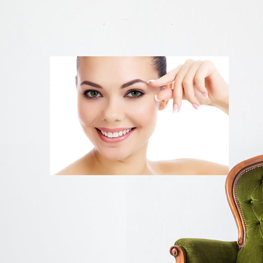 Cheerful female with fresh clear skin 