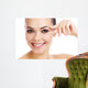 Cheerful female with fresh clear skin 