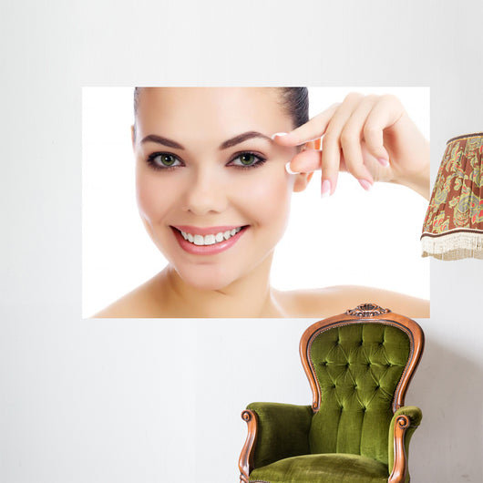 Cheerful female with fresh clear skin 