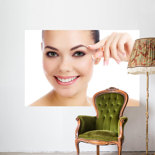 Cheerful female with fresh clear skin 