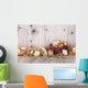 Easter eggs on wood Wall Mural