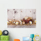 Easter eggs on wood Wall Mural