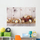 Easter eggs on wood Wall Mural