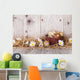 Easter eggs on wood Wall Mural